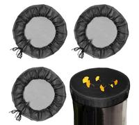 Water Butt Fine Mesh Rain Barrel Cover Screen Filter with Drawstring, 3 Pcs Adjustable Rain Barrel Net Cover, 55 Gallon Drum Lid Cover, for Preventing Fallen Leaves Debris Objects in Outdoor Garden
