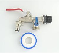 Water Butt Lever Tap c/w Double Outlets to Polypropylene 3/4" BSP Male Thead.