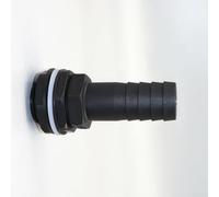 Water Butt Overflow Connector 1 Inch with Nut and Washer, Plastic Tank Drain Fitting for Rain Storage, 3/4 BSPM Thread to 1" Barb Hose Joint, (1)