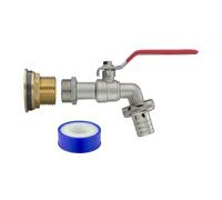 water butt/rain barrel outlet 3/4" hole (26mm) adaptor/connector and range of 1/2" bsp taps,FREE THREAD SEAL TAPE!…