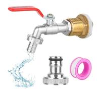 Water Butt/Rain Barrel Outlet 3/4 inch Hole Adaptor/Connector 3/4 Inch IBC Water Butt Tap Outdoor Tap Kit Garden Tap Kit Outlet Faucet (Red)