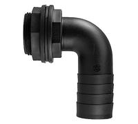 Water butt/rain barrel/water storage tank overflow hosetail elbow with nut & washer (1.5" bsp - 40mm barb)