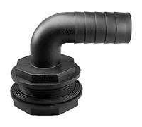 Water butt/rain barrel/water storage tank overflow hosetail elbow with nut & washer (2" bsp - 32mm barb)