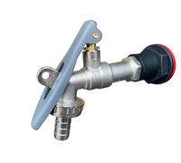 Water Butt/rain Barrel/Water Tank Outlet tap with Adaptor (Requires 21MM Hole) Lockable Lever tap with Standard 1/2" Garden Hose Barb