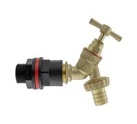 Water Butt Replacement Tap Solid Metal Lever UK Bib Outlet Barb Quick Hosepipes 1/2" & 3/4 (Brass bib (Barbed), 3/4")