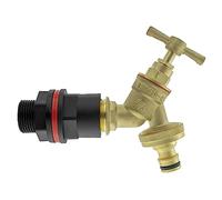 Water Butt Replacement Tap Solid Metal Lever UK Bib Outlet Barb Quick Hosepipes 1/2" & 3/4 (Brass bib (Quick Connector), 3/4")