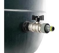 Water Butt tank metal butterfly valve tap kit universal click-lock connection 1/2" 3/4" 1" (1")