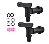 Water Butt Tap 3/4 Snap Fit Waterbutt Tap Replacement 2Pcs Rain Barrel Connector Kit Tap Water Butt Storage Rain Water Tank Hose Fitting Parts for Home Garden