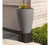 Water Butts Direct 120L Water Butt Planter Kit - Decorative Garden Water Barrel with Stand, Universal Diverter & Hose Connector Tap PLUS FREE 500ml Water Butt Treatment (Stone)
