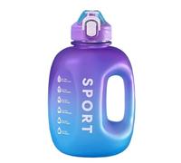 WATER CARAFE 1.5L, 1.5L 360 Degree Water Proof Half Rooster Half Rooster Gradient Half Color with Time Marker & Handle for All Day Hydration Silico Straw