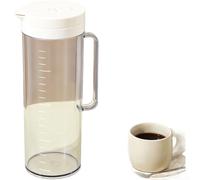 Water Carafe 1.8 L with Strainer Lid Plastic Water Jug Heat Resistant for Iced Tea Juice Fridge (C)