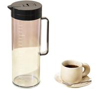 Water Carafe 1.8 L with Strainer Lid Plastic Water Jug Heat Resistant for Iced Tea Juice Fridge (D)