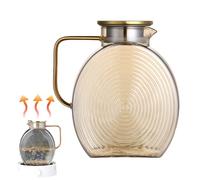 Water Carafe in | Carafe in with Lid 2.5L | Water Container with Stainless Steel Lid for Refrigerator for Coffee Juices Milk Cold Drinks for Home Kitchen Restaurant