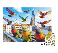 Water City Flying Birds Jigsaw Puzzles for Adults Animal Puzzles 1000 Piece Brain Challenge for Adults Gifts 38x26cm/1000pcs