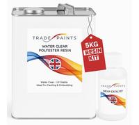 Water Clear Polyester Resin Kit with MEKP Catalyst - 5Kg Kit - UV Stable Clear Casting Resin for Crafts, Embedding, Moulding & Jewellery Making