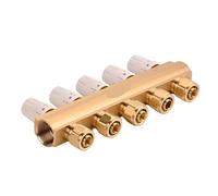 Water Collector, Floor Heating and Floor Heating Water Distributor, hardcover, Large Flow, All Copper forging, Manual Temperature Control(8 Channels)