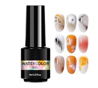 Water Color Nail Polish - 8ml Professional Natural Long-Lasting | Watercolor Blossom Gel Nail Polish - for Home Salon Daily Travel Holiday Birthday Halloween Wedding Dating