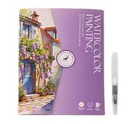 Water Color Workbook for Adults - Coloring Workbook for Watercolor Painting,Water Color Drawing Book for Children Teens Adults, with 12-Color Paint, Brush