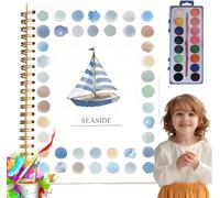 Water Color Workbook, Hugs Garden Beginner-Friendly Watercolor Workbook, Hugs Garden Nature Scenes Paint Set Art Crafts, with 12 Colors Paint Set with Paint Brush for Adults/Kids (E)