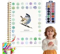 Water Color Workbook, Hugs Garden Beginner-Friendly Watercolor Workbook, Hugs Garden Nature Scenes Paint Set Art Crafts, with 12 Colors Paint Set with Paint Brush for Adults/Kids (C)