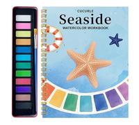Water Color Workbook - Water Colors Paint Adult Set Workbook with 12 Colors,Kit Drawing Supplies Coloring Beginners Teens Home Learning Travel School Art Class
