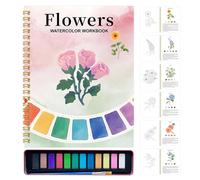 Water Color Workbook - Watercolor Books for Adults Beginners with 12 Colors | Kit Drawing Supplies Coloring Beginners Teens Home Learning Travel School Art Class