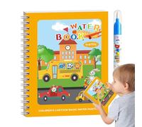 Water Coloring Book for Kids | Compact Travel Set with Pen and Accessories - Educational Art Materials for Children, Ideal for Airplanes, Outings and Entertainment Activities On the Go