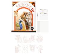 Water Coloring Book,Portable 3-Fold - Beginner Art Paint Watercolor Workbook - for Relaxation Meditation School Travel Office Drawing Painting Beginners