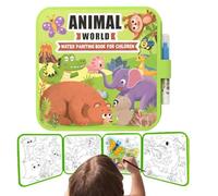 Water Coloring Book, Preschool Activity Educational Toy, Doodle Book with Reusable Pages, Safe Creative Coloring Set for Kids, Portable Water Painting Fun with No Dirt, Boys Girls Home Use