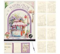 Water Coloring Books for Adult, Innovative Tri Fold, Portable Creative Stress Relief Coloring Kit, Watercolor Painting Book, Art Therapy Travel Set for Adult for Beginner Enthusiast(quiet time)