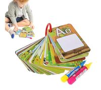 Water Coloring Cards with Numbers,Water Coloring Cards with Alphabet - Alphabet Painting Learning Memory Cards | Water Coloring Flash Cards with Alphabet and Chiff