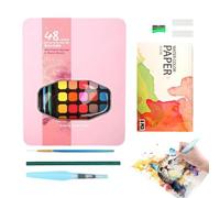 Water Colours Paint Set for Adults, Colours for Colours' Water Kids Set - 48 Colours of Paint Set, Portable Sketch Palette, Travel Painting Kit, Craft Supplies for the C