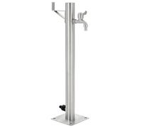 Water Column Stainless Steel Silver 65 cm Round 5.1cm dia Base 15x15cm withHose