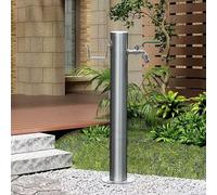 Water Column with Faucet, 304 Stainless Steel Standing Pillar Water Tap for Outdoor Garden Irrigation Patio Car Wash, Decorative Water Feature Fountain Water Dispenser Hydrant(Height: 50cm/19.7in)