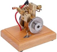 Water-Cooled Four-Stroke Engine Model, 1.6cc Functional Internal Combustion Engine Kit with Brass & Stainless Steel Construction, Physics Demonstration for Adult Engineering Enthusiasts