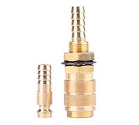 Water Cooled Gas Adapter, Universal Quick Hose Connector Fitting Compatible for MIG TIG Welder Torch, 8mm (Brass Color) mig Welder Quick Connector, Push fit Connector mig Welder