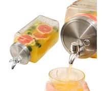 Water Cooler Dispenser,Chillers Water Fountains, Drink Dispenser for Fridge Glass Beverage Dispenser with Tap 3L Large Cold Drinks Dispenser for Cold Beverages