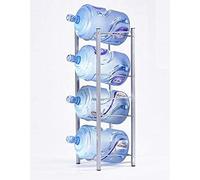 Water Cooler Jug Rack for 8 Bottles, Water Cooler Bottle Rack 4-Tier Double Layer Water Bottle Storage Rack Silver Detachable Heavy Duty Water Bottle Cabby Rack