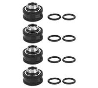 Water Cooling Compression Fitting, 4PCS 16mm Water Cooling Hard Tube Fittings for Rigid Acrylic Tube, Computer Water Cooling System(black)