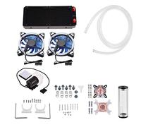 Water Cooling Kit, 240 mm Heat Sink/Cylindrical Water Tank/CPU Block/Universal GPU/Transparent Hose/LED Fans DIY Cooling System for Computer