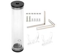 Water Cooling Tank Computer Cooler Acrylic Cylindrical Reservoir with 3 G1/4 Thread Holes High Capacity Liquid Cooling System for PC Water Cooling Kit DIY Builds Transparent 210mm