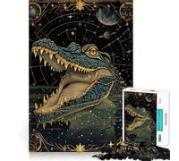 Water Crocodile Tarot Card 1000 Piece Teenager Puzzles Brain Boosting Play Tight Interlock No Gaps Relaxing Indoor Group Activity (38x52cm)