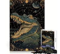 Water Crocodile Tarot Card 1000 Pieces Jigsaw Puzzles for Teenagers Sharp Recall Serene Escape Uniform Cut Perfect Xmas (38x26cm)