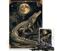 Water Crocodile Tarot Card Jigsaw 1000 Pieces for Teenagers Thinking Skill Leisure Pleasure Neat Edges Winter Gift (38x52cm)