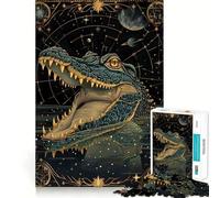 Water Crocodile Tarot Card Jigsaw for Teenagers 1000 Pieces Mental Improve Play Uniform Size Precise Pieces Family Fun Night Activity (38x26cm)