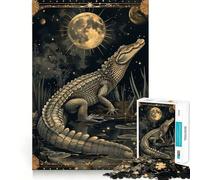 Water Crocodile Tarot Card Jigsaw Puzzles 1000 Mental Focus Game Precision Cut Smooth Edges Meaningful Connection Building Game (50x75cm)