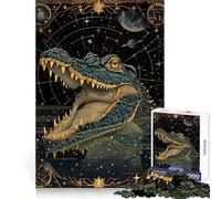 Water Crocodile Tarot Card Jigsaws 1000 Pieces for Adults Mental Sharpness Cozy Pastime Precise Fit Holiday Treat (50x75cm)