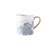 Water Cup Ceramic Mug Coffee Cup Large Capacity Water Marbled with Gold Handle 14.2oz (420ml) Cup(A)