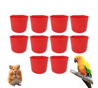 Water Cups for Chickens, Food Bowl for Parrots, 10 Pieces 240 ml Large Opening Space Saving Drinker Feeder for Hens, Birds, Parrots, Ducks