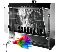 Water Curtain Paint Spray Booth, 180W Spray Booth with Waterfall, Intelligent Water Curtain Paint Spray Booth, Airbrush Spray Booth 2200 L/H Flow, 33cm Workbench with 3 Color LED Lights, for Painting